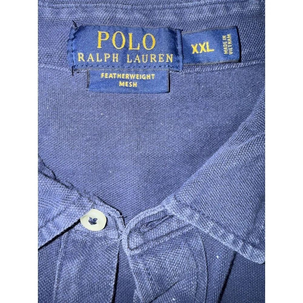 Polo‎ Shirt Men Extra Large XL Navy Blue Small Pony 100% Cotton Ralph Lauren